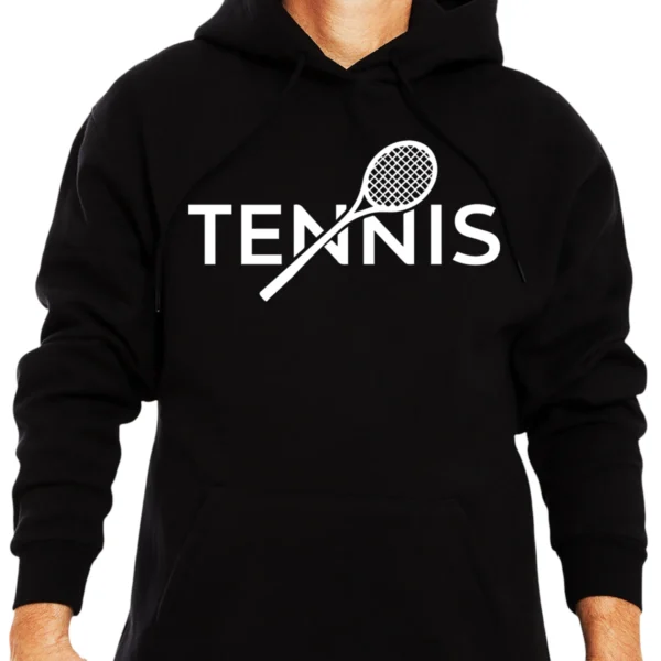 I Love Tennis Sport Hoodie - Black